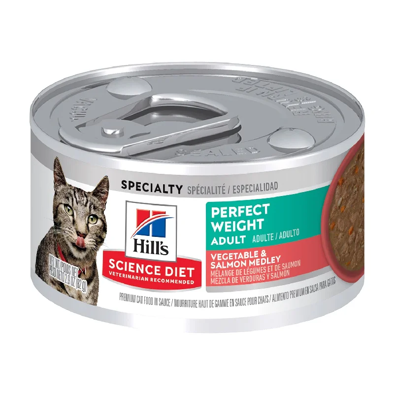 anti-bark collar for small dogs-Hills Science Diet Vegetable & Salmon Perfect Weight Adult Canned Cat Food 24 x 82g