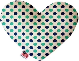 dog cooling pad for summer-Aquatic Dots Canvas Squeaker Heart Dog Toy