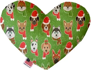 cat tunnel play toy collapsible-Christmas Dogs Canvas Squeaker Heart Dog Toy