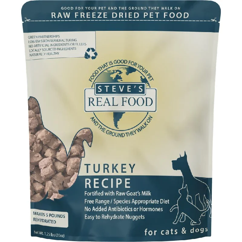 elevated dog bowls for large dogs-'BUNDLE DEAL+FREE WIPES': Steve's Real Food Turkey Grain-Free Freeze-Dried Raw Food For Cats & Dogs 20oz