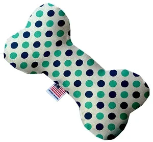 hamster cage accessories colorful-Aquatic Dots Canvas Squeaker Bone Dog Toy