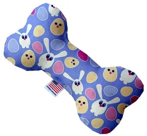 dog puzzle feeder for mental stimulation-Chicks and Bunnies Canvas Squeaker Bone Dog Toy