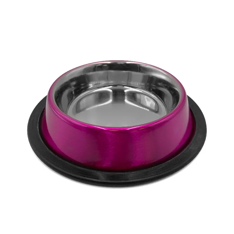 durable nylon chew toys for dogs-STAINLESS STEEL, ANTI-SKID DOG BOWL LILAC