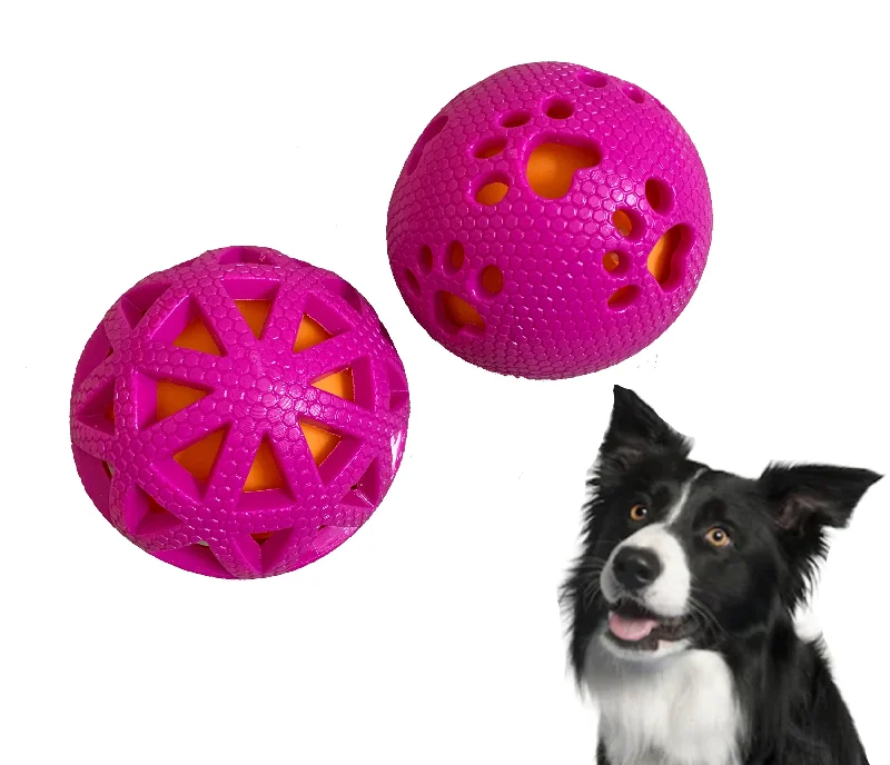 anti-bark collar for small dogs-For The Fur Kids Squeaky Balls for Dogs and Cats (Set of 2)