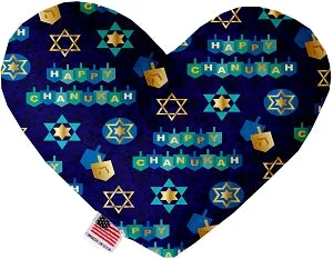 cat toy with motion sensor-Chanukah Bliss Canvas Squeaker Heart Dog Toy