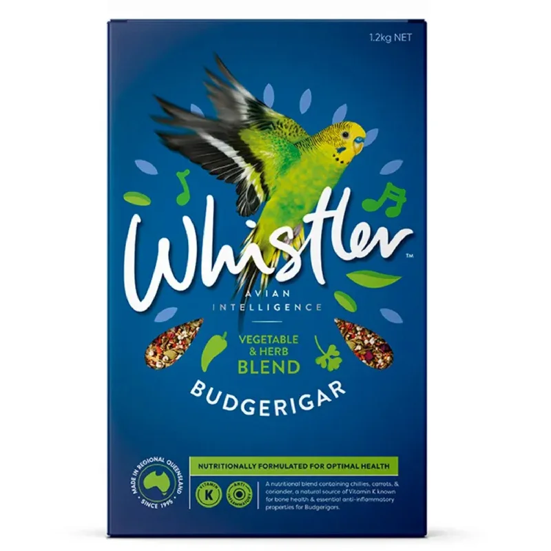 chew-proof rabbit water bottle-Whistler Budgerigar Vegetable & Herb Blend 1.2kg