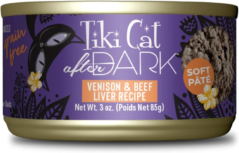 pet seat belt for car safety-Tiki Cat After Dark Venison Pate Grain-Free Wet Food for Cats (3 oz x 12 cans)