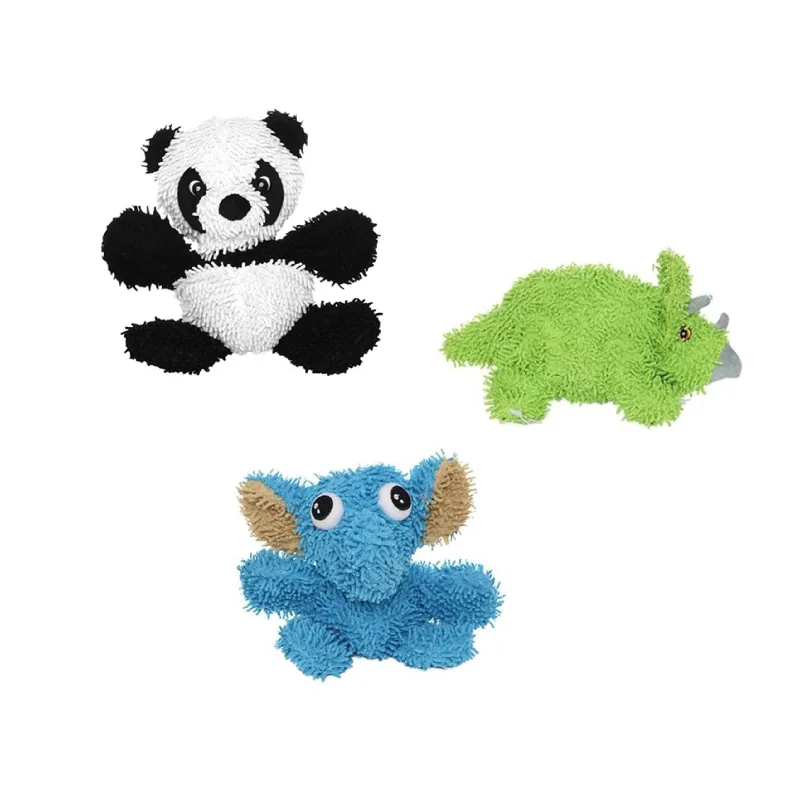 eco-friendly cat litter biodegradable-3 Pack Microfiber Panda, Triceratop & Elephant