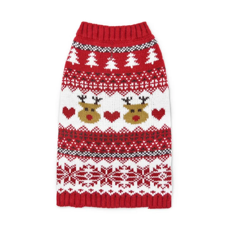 anti-bark collar for small dogs-Reindeer Fair Isle Dog Sweater