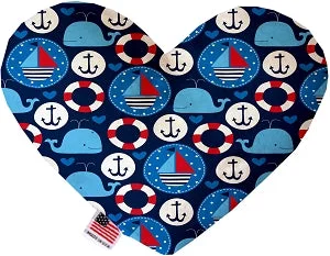 dog car ramp for senior dogs-Anchors Away Canvas Squeaker Heart Dog Toy