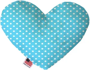 pet odor eliminator spray-Aqua Polka Dots Squeaker Heart Dog Toy