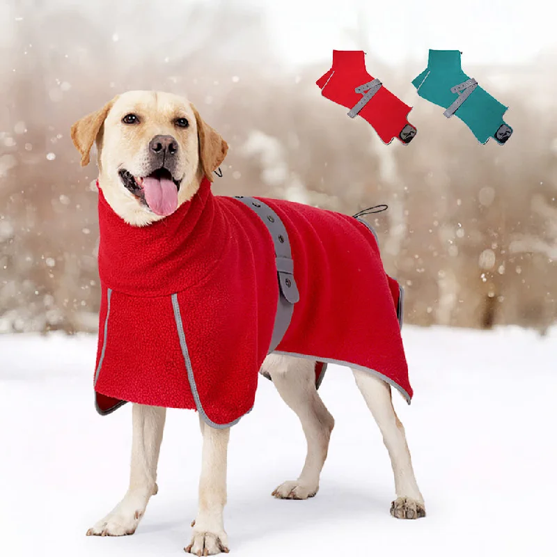 pet hair remover roller reusable-High-Neck Fleece Dog Cape - Warm and Windproof Winter Protection