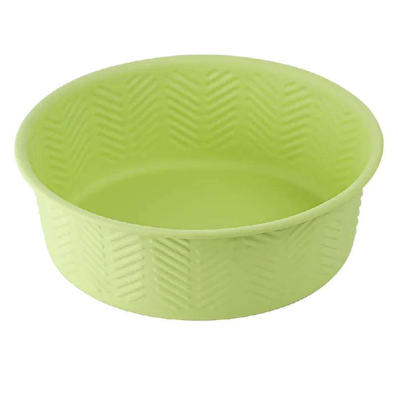 pet hair remover roller reusable-Pawpourri Premium Chevron Emboss Bowl for Dogs and Cats (Green)