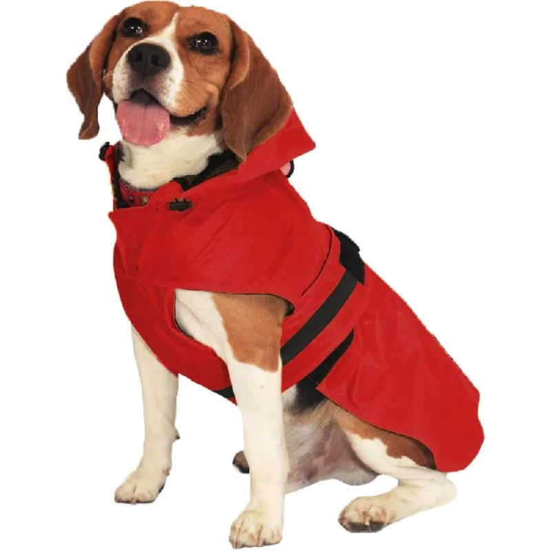 pet tracker chip with GPS-Mutt of Course Raincoat For Dogs (Red)