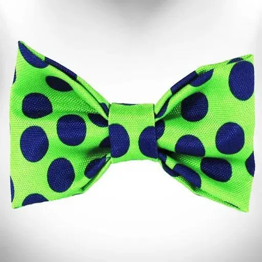 cooling mat for dogs in summer-Polka Dot Dog - Neon Bow Tie