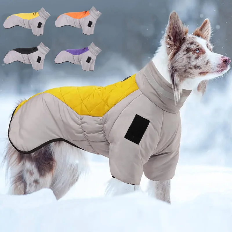 indestructible dog toys for large breeds-Winter reflective warm big dog cotton jacket - suitable for outdoor adventures