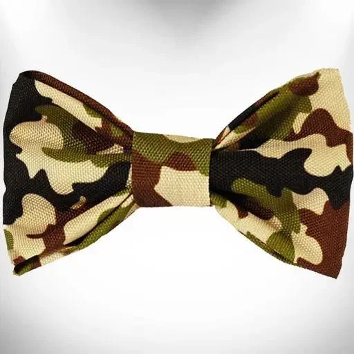 heated cat bed for winter-Camo Dog Bow Tie