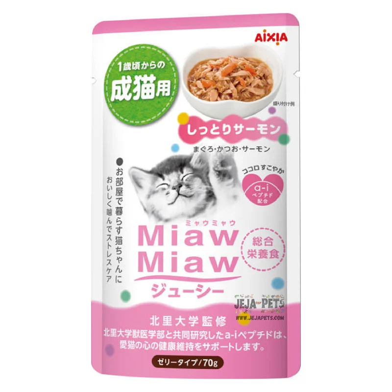 LED dog collar for night walks-Aixia Miaw Miaw Juicy Salmon Adult Pouch Cat Food 60g x 12