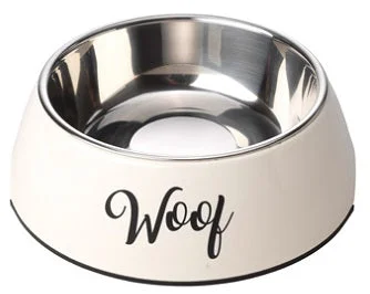 interactive dog toys for large dogs-New Woof Cream Dog Bowl