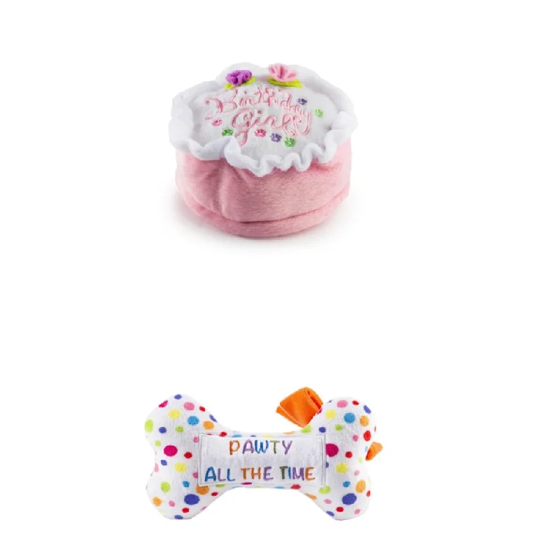 dog house heater for winter-Birthday Dog Pink Cake with Bone (two toys)