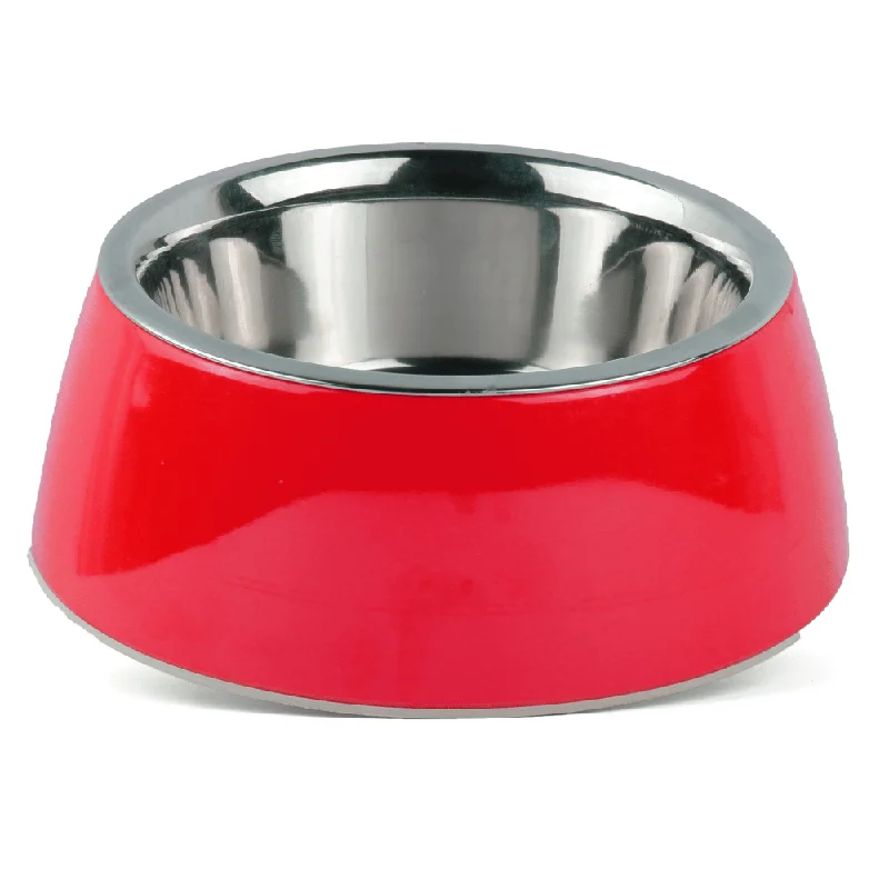 large dog house insulated outdoor-Basil Solid Color Melamine Bowl for Dogs and Cats (Red)