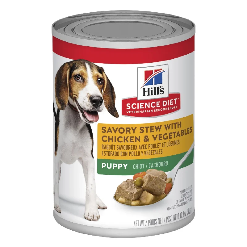 orthopedic memory foam dog bed-Hill's Science Diet Puppy Savory Stew Chicken & Vegetable Canned Dog Food