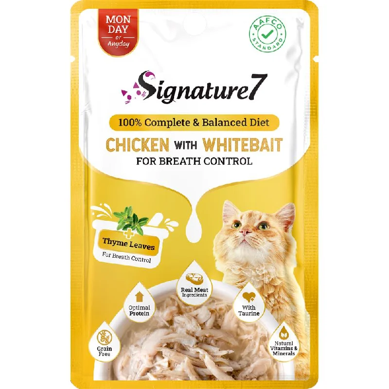 pet carrier airline approved-20% OFF: Signature7 Chicken With Whitebait For Breath Control (Mon) Grain-Free Pouch Cat Food 50g x 12