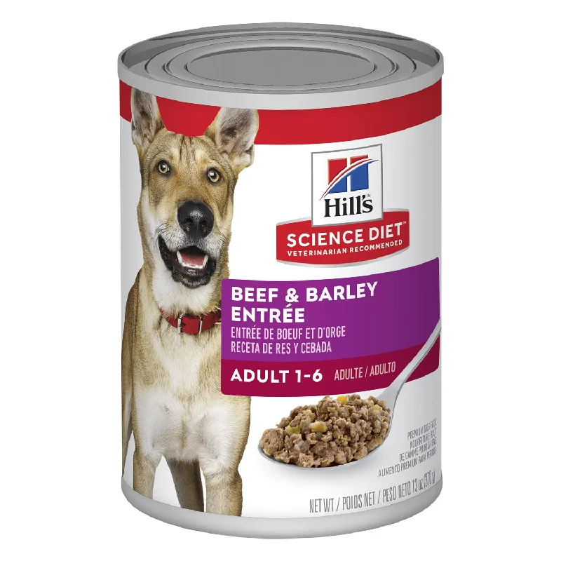 cat scratching post with hammock-Hill's Science Diet Beef & Barley Entree Adult Canned Dog Food