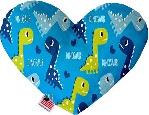 self-heating pet pad for winter-Blue Dinosaurs Squeaker Heart Dog Toy