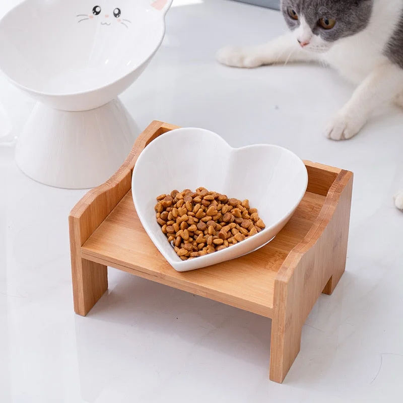 elevated dog bowls for large dogs-Heart Shaped Cat Bowl