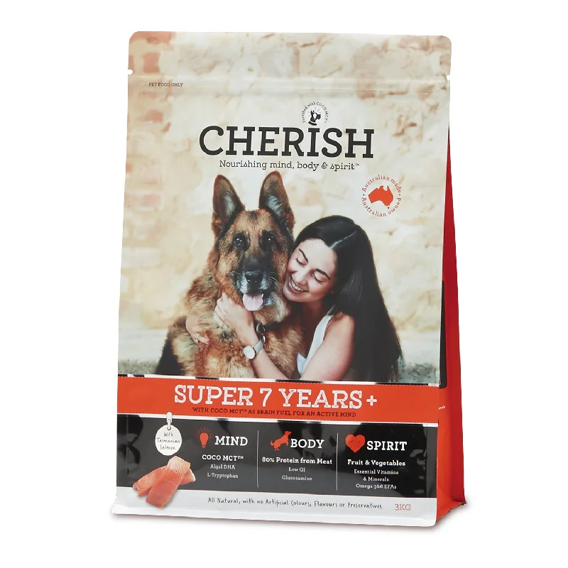 elevated dog bowls for large dogs-Cherish Super 7+ Years Adult Dry Dog Food 3kg