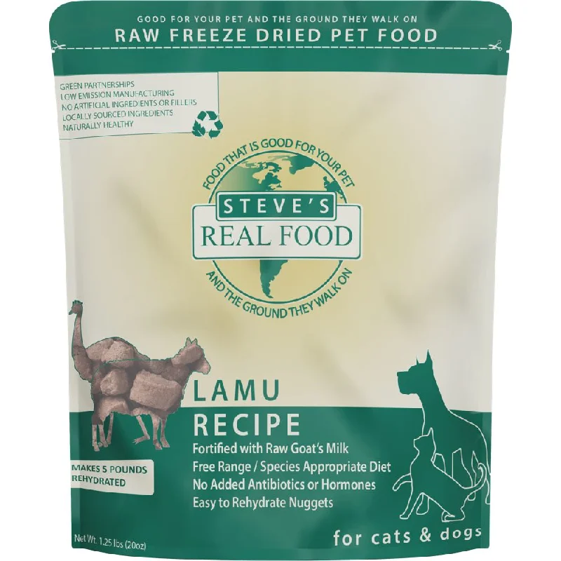 large breed dog joint supplements-'BUNDLE DEAL+FREE WIPES': Steve's Real Food Lamu Grain-Free Freeze-Dried Raw Food For Cats & Dogs 20oz