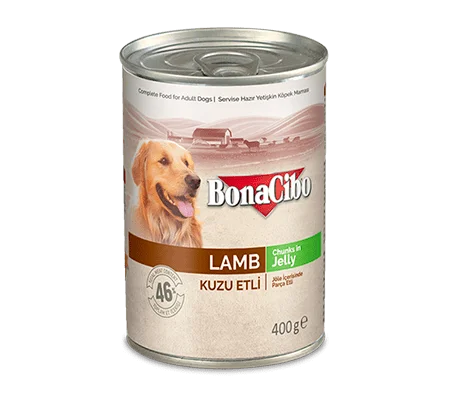 dog toothbrush and toothpaste set-Bonacibo Canned Dog Food Lamb 400g