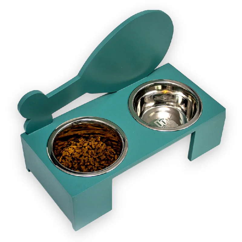 elevated dog bowls for large dogs-Talking Dog Club Chicken Leg Doggy Bowl Diners for Dogs (Green)