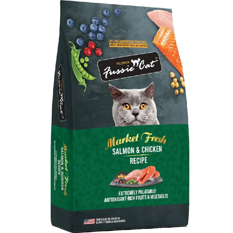 bird feeder with squirrel-proof design-25% OFF: Fussie Cat Market Fresh Salmon & Chicken Recipe Grain-Free Dry Cat Food