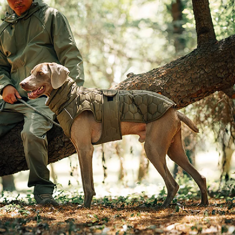 organic dog treats grain-free-Quilted Outdoor Dog Vest - Warm and Durable for Hiking and Adventures