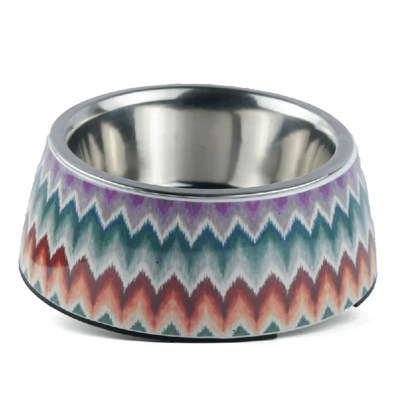 best dog food for small breeds-Basil Multizig Print Melamine Bowl for Dogs and Cats