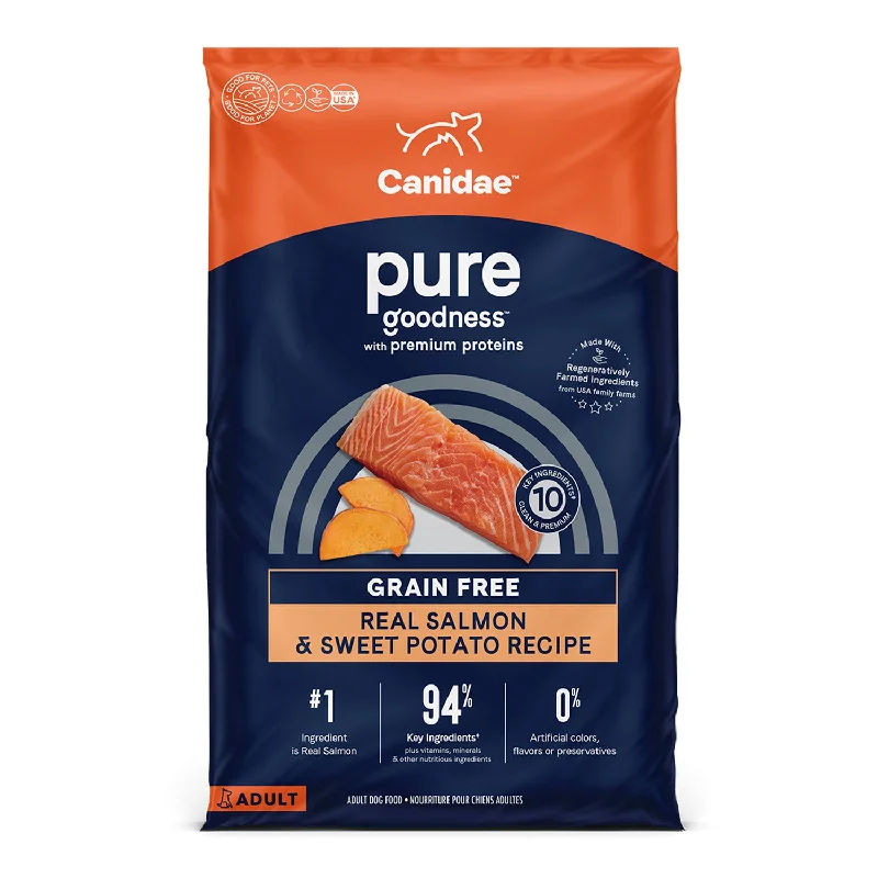 best dog food for small breeds-Canidae Pure Grain Free Salmon & Sweet Potato Adult Dry Dog Food 10.8kg