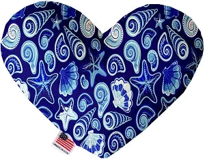 eco-friendly biodegradable poop bags-Blue Seashells Stuffing Free Squeaker Heart Dog Toy