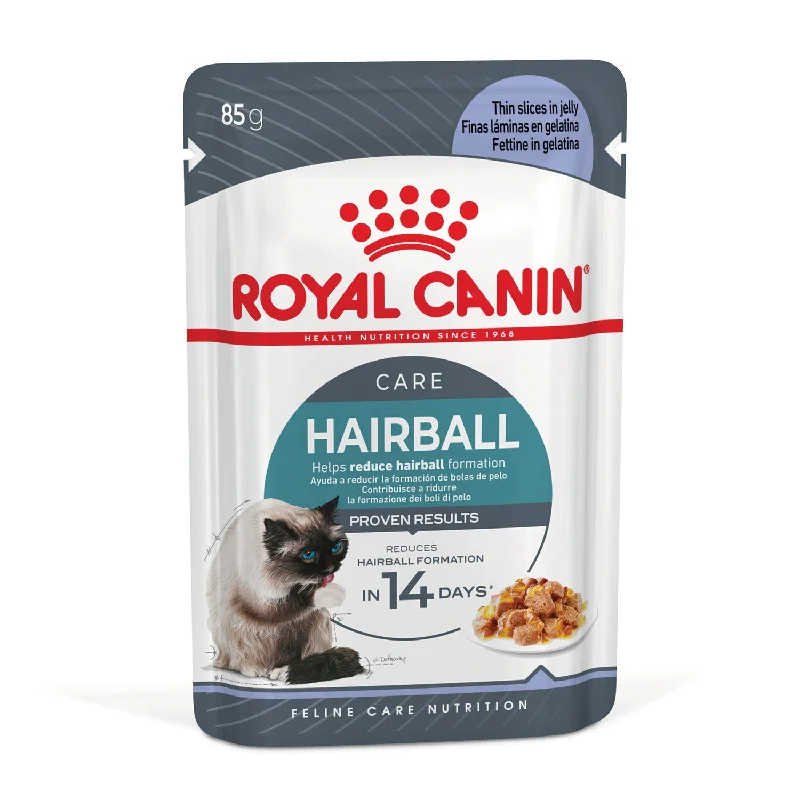 personalized pet ID tags engraved-Royal Canin Hairball Care Jelly Adult Wet Cat Food Pouches