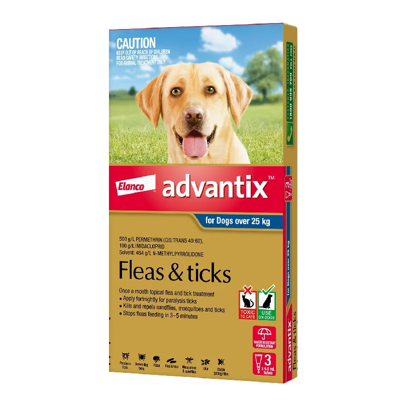 small pet travel cage portable-Advantix Flea & Tick Treatment for Extra Large Dogs 25kg+