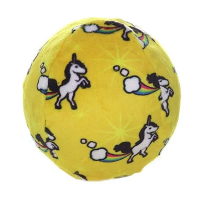 cat scratching post with hammock-Mighty Balls Unicorn Yellow Medium