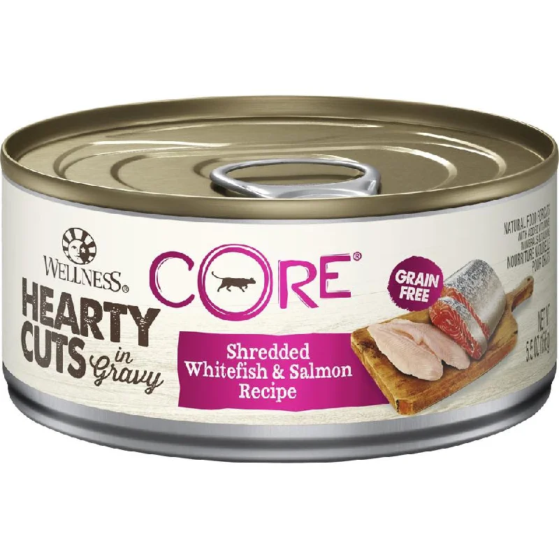 multi-level cat tree with condo-20% OFF: Wellness CORE Hearty Cuts Shredded Whitefish & Salmon Grain-Free Canned Cat Food 156g