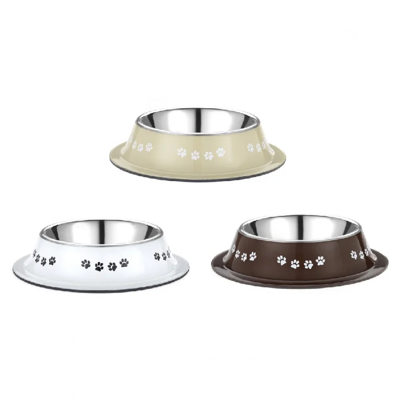 outdoor dog kennel heavy-duty-Classic Posh Paws Stainless Steel Dish