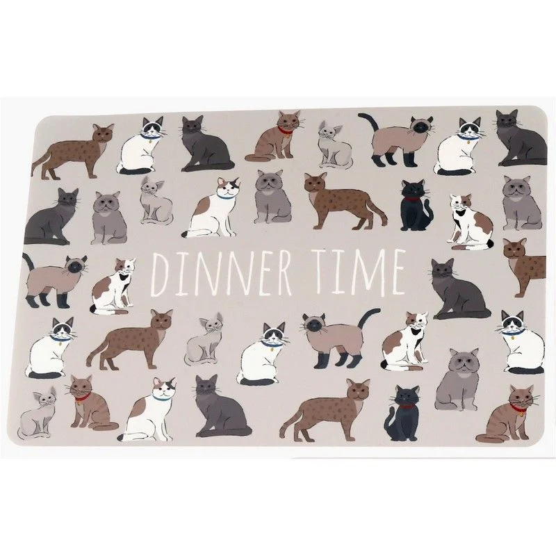 chew-proof rabbit water bottle-Cat Placemat Beige Rubber 43cm by Geko