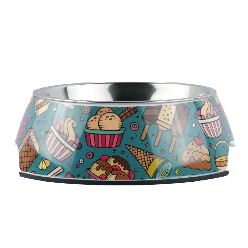 puppy playpen indoor foldable-Pet Vogue Ice Cream and Muffins Pattern Colourful Bowl for Dogs and Cats