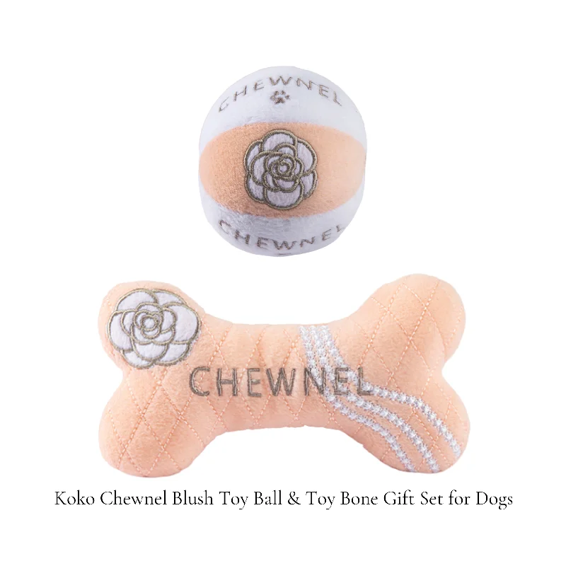 hamster cage accessories colorful-Koko Chewnel Blush Toy Ball & Toy Bone Gift Set for Dogs