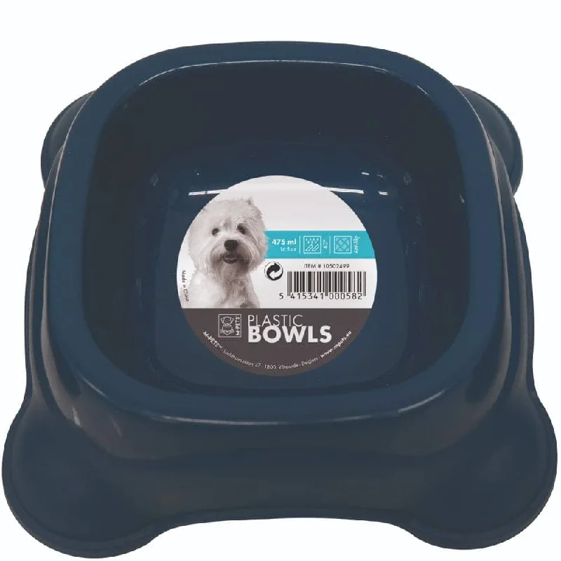 LED pet tag for night safety-M Pets Plastic Single Bowl for Dogs (Blue)