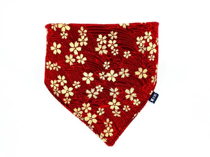 soft-sided dog crate travel-Wave Cherry Blossom Dog Bandana Cat Bandana