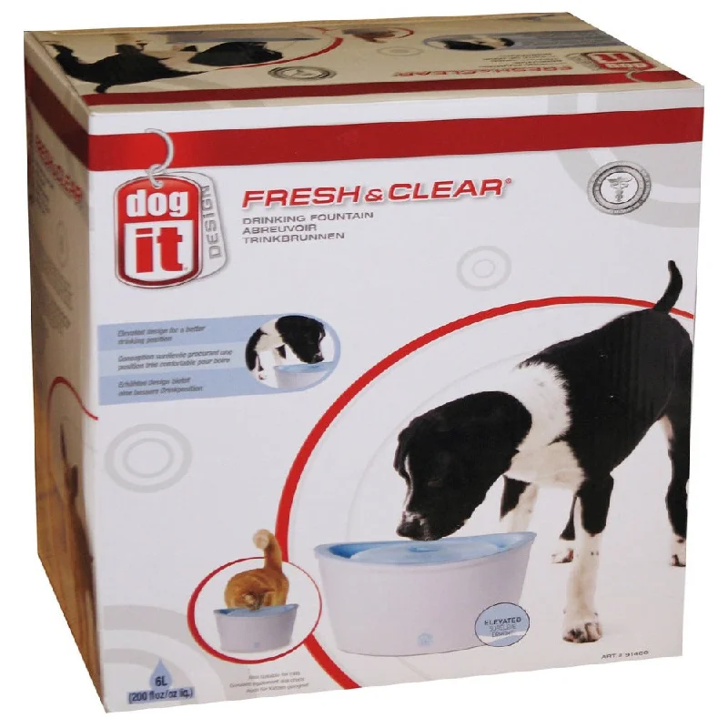 chew toys for aggressive chewers-Dogit Fresh & Clear Drinking Fountain Blue 6l